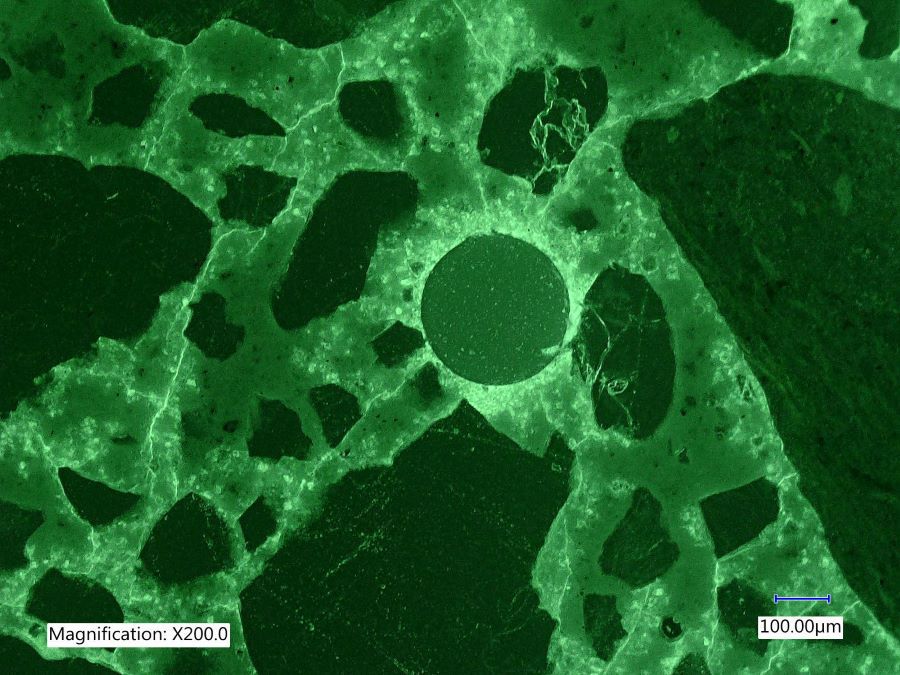 熒光適配器用於混凝土薄片分析 熒光適配器用於混凝土薄片分析
