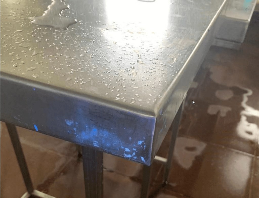 微生物熒光掃描儀檢查不鏽鋼台麵微生物